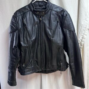 Event Leather Motorcycle Jacket Womens XL Lined Padded Pockets Vented Black